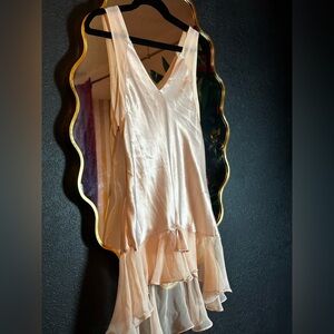 Elegant Cream Sleeveless slip Dress